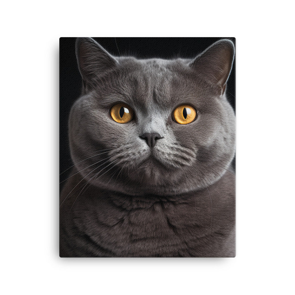 British Shorthair Cat Canvas - PosterfyAI.com