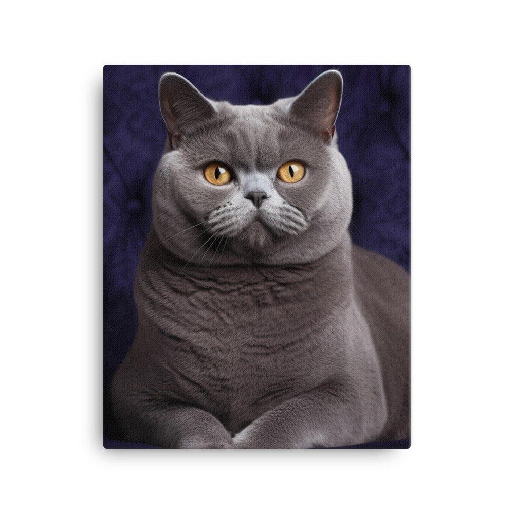 British Shorthair Cat Canvas - PosterfyAI.com