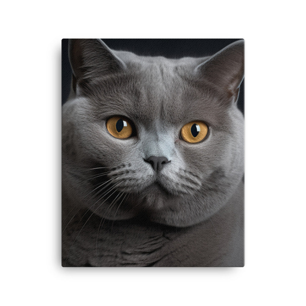 British Shorthair Cat Canvas - PosterfyAI.com