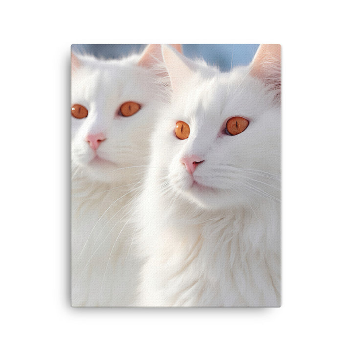 Turkish Van Cat in Winter Canvas - PosterfyAI.com