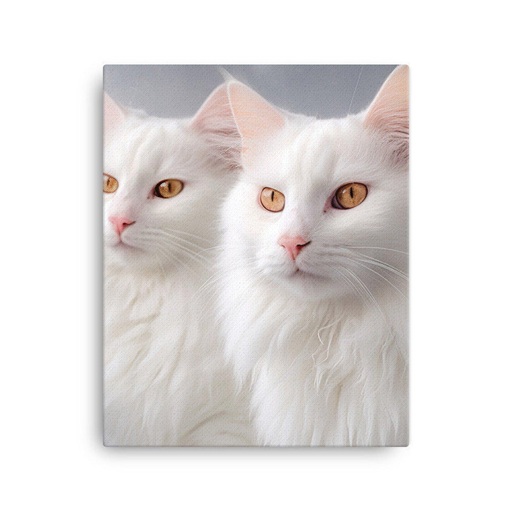 Turkish Van Cat in Winter Canvas - PosterfyAI.com