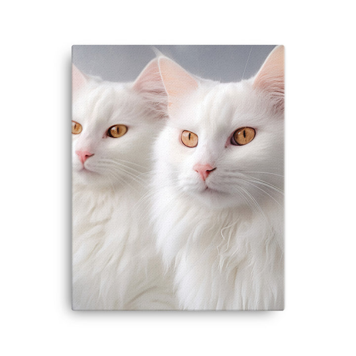 Turkish Van Cat in Winter Canvas - PosterfyAI.com