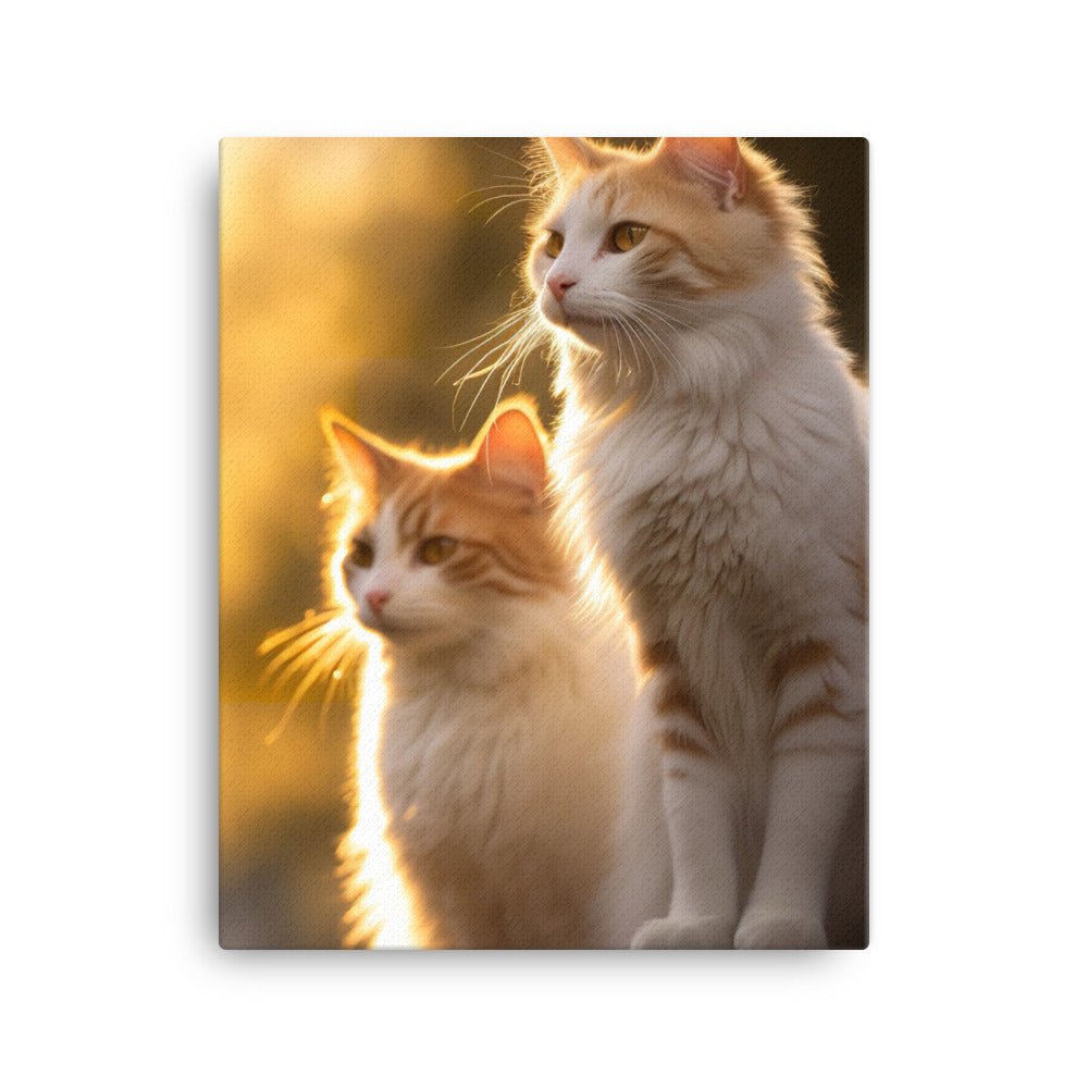 Turkish Van Cat Basking Canvas - PosterfyAI.com