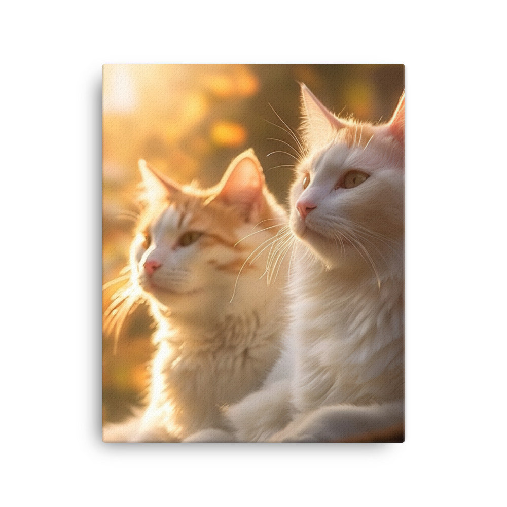 Turkish Van Cat Basking Canvas - PosterfyAI.com