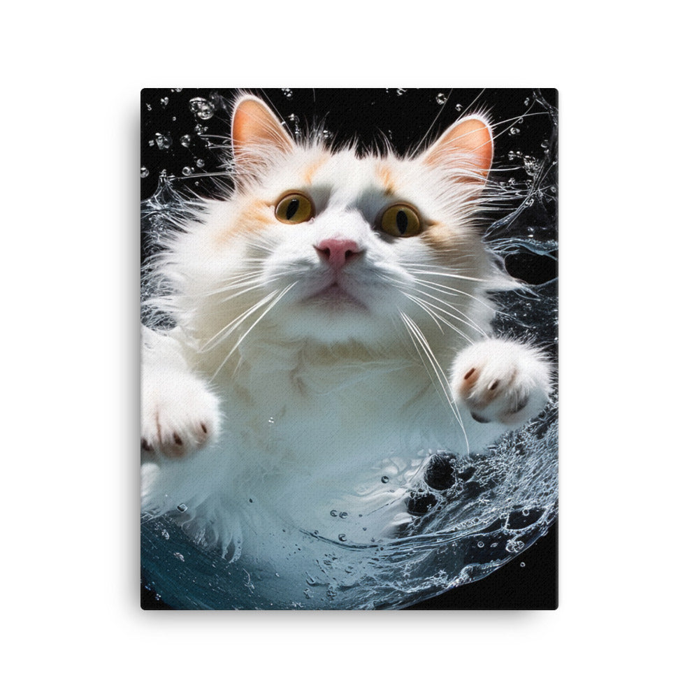 Graceful Turkish Van Cat Canvas - PosterfyAI.com