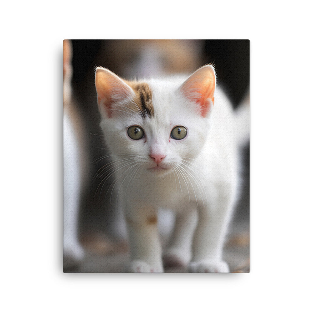 Japanese Bobtail Kitten Canvas - PosterfyAI.com