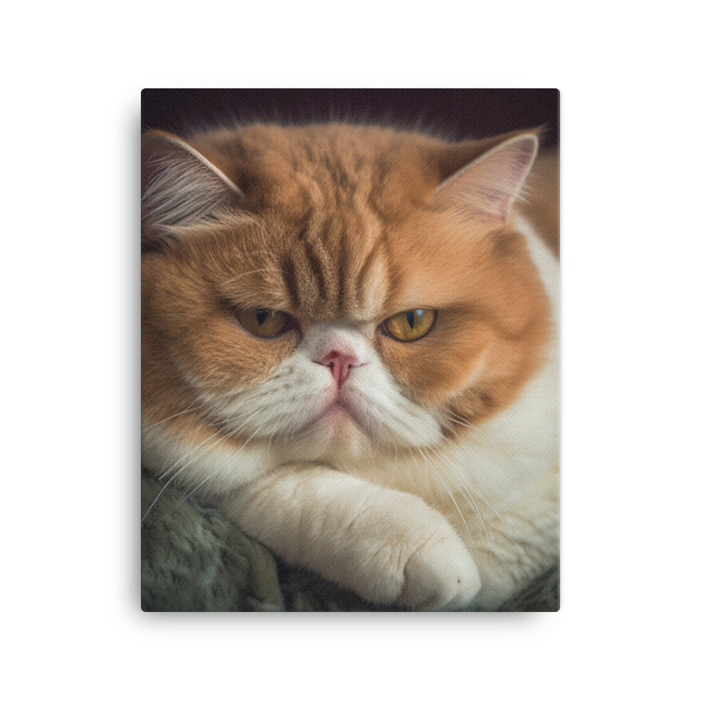Elegance of Exotic Shorthair Cat Canvas - PosterfyAI.com
