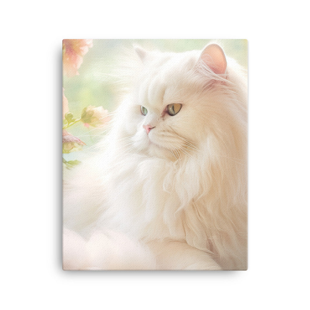 Persian Cat in Dreamy Pastel Canvas - PosterfyAI.com