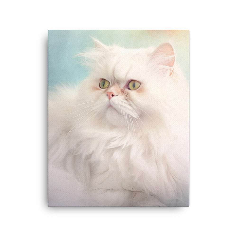 Persian Cat in Dreamy Pastel Canvas - PosterfyAI.com