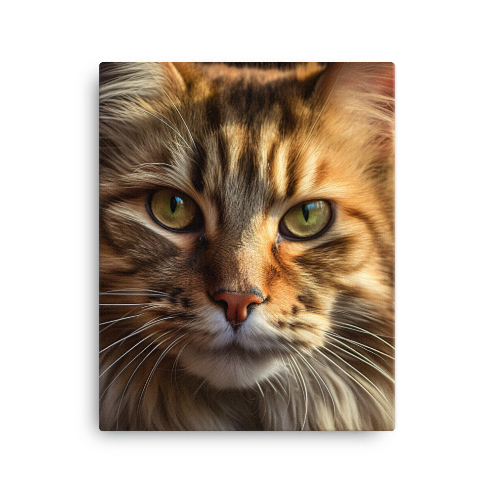 Majestic Maine Coon Portrait Canvas - PosterfyAI.com