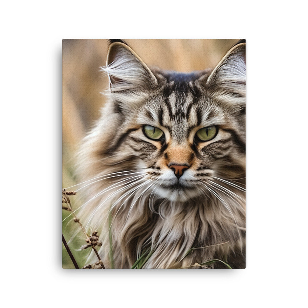 Maine Coon in Natural Habitat Canvas - PosterfyAI.com
