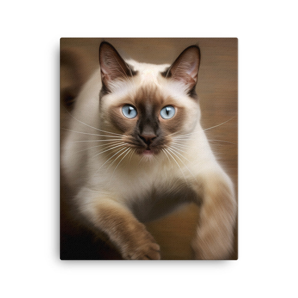 Graceful Siamese in Motion Canvas - PosterfyAI.com