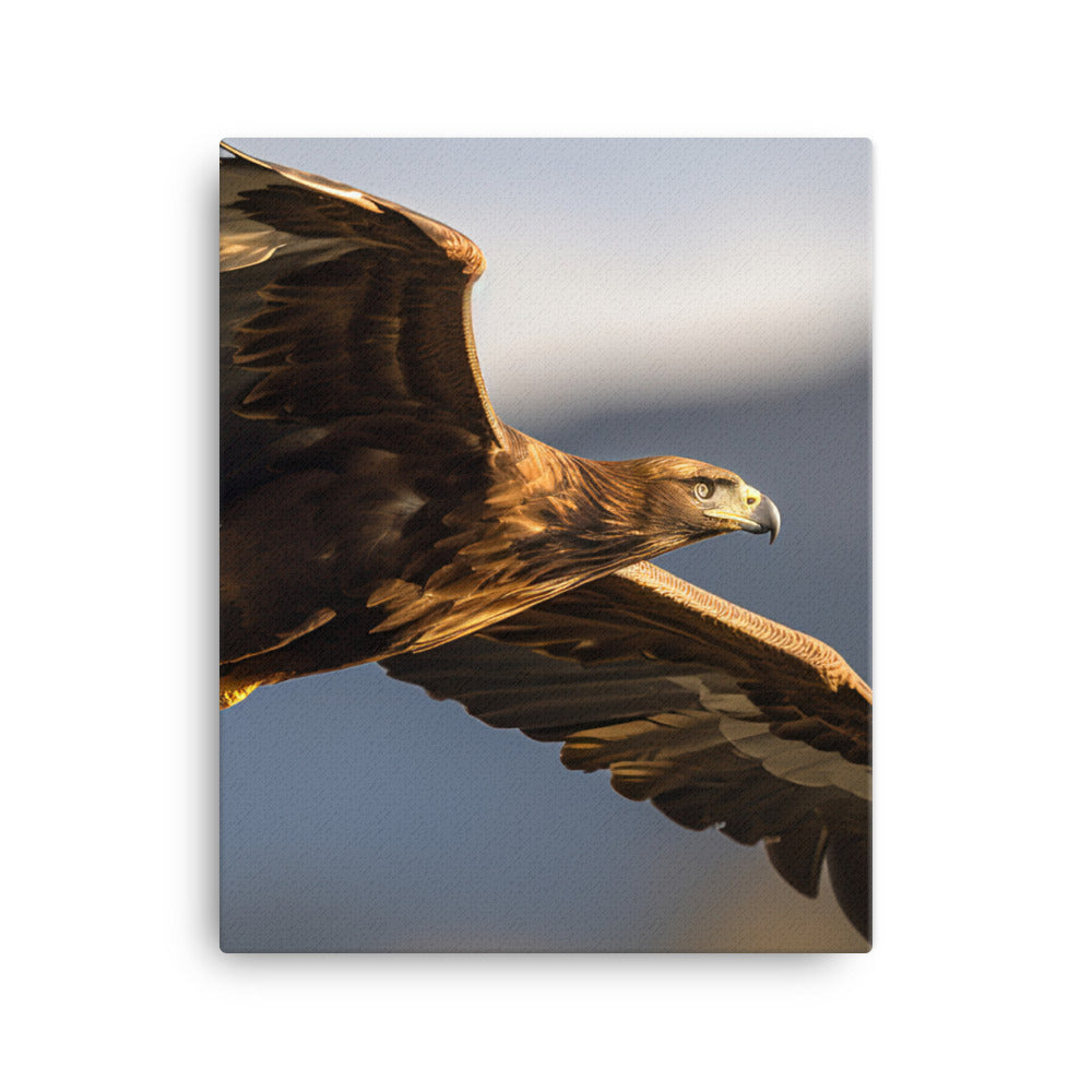 Golden Eagle soaring high in the sky Canvas - PosterfyAI.com