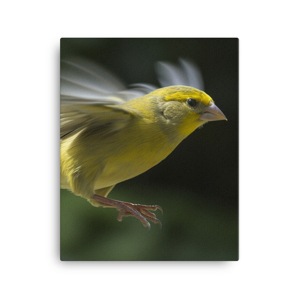 Canary in flight Canvas - PosterfyAI.com