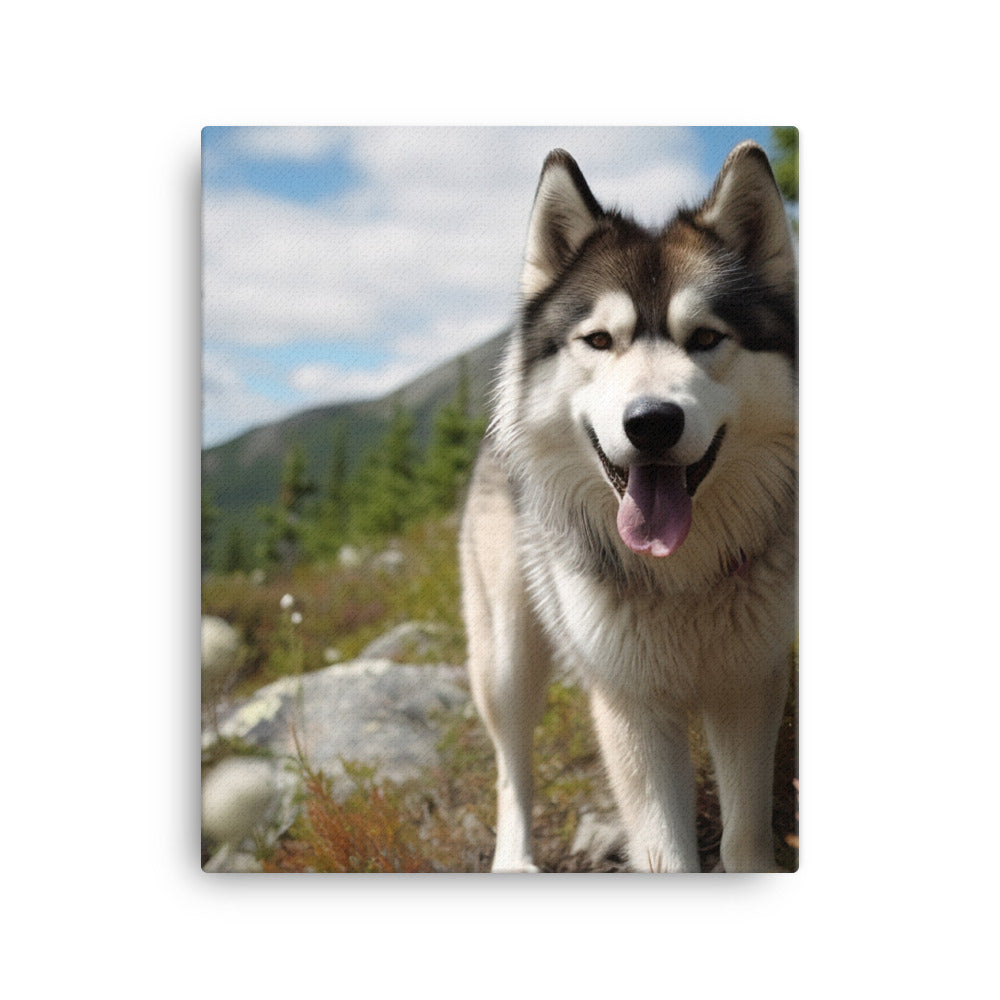 Alaskan Malamute on a Hike Canvas - PosterfyAI.com