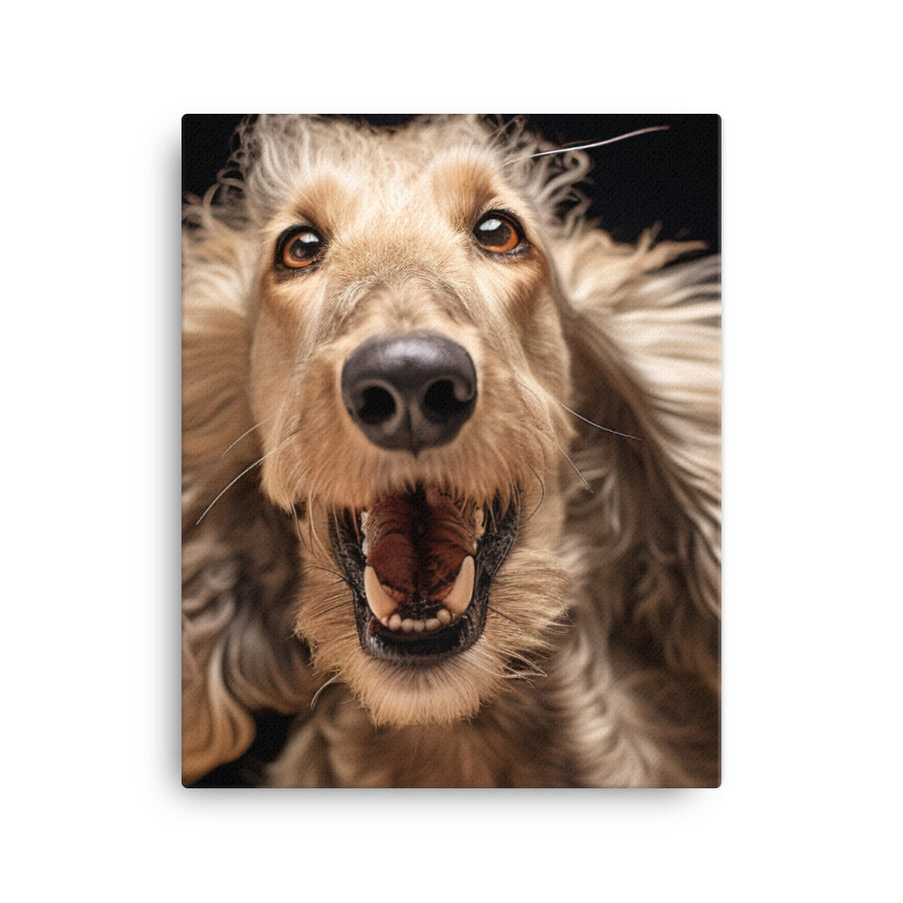 Afghan Hound in a playful mood Canvas - PosterfyAI.com