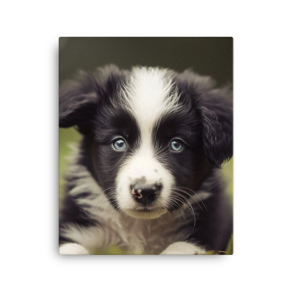 Adorable Border Collie Puppy Canvas - PosterfyAI.com