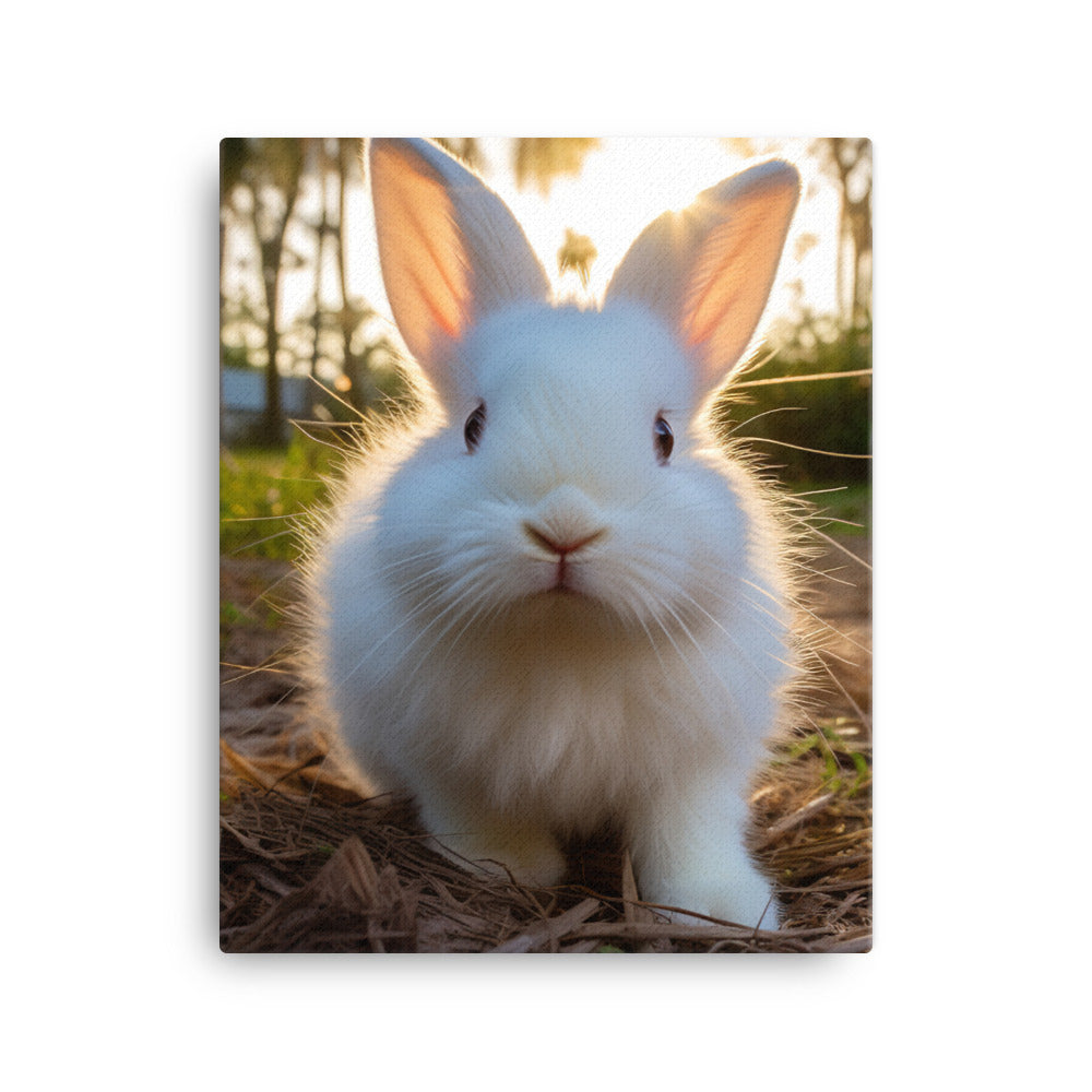Florida White Bunny Canvas - PosterfyAI.com