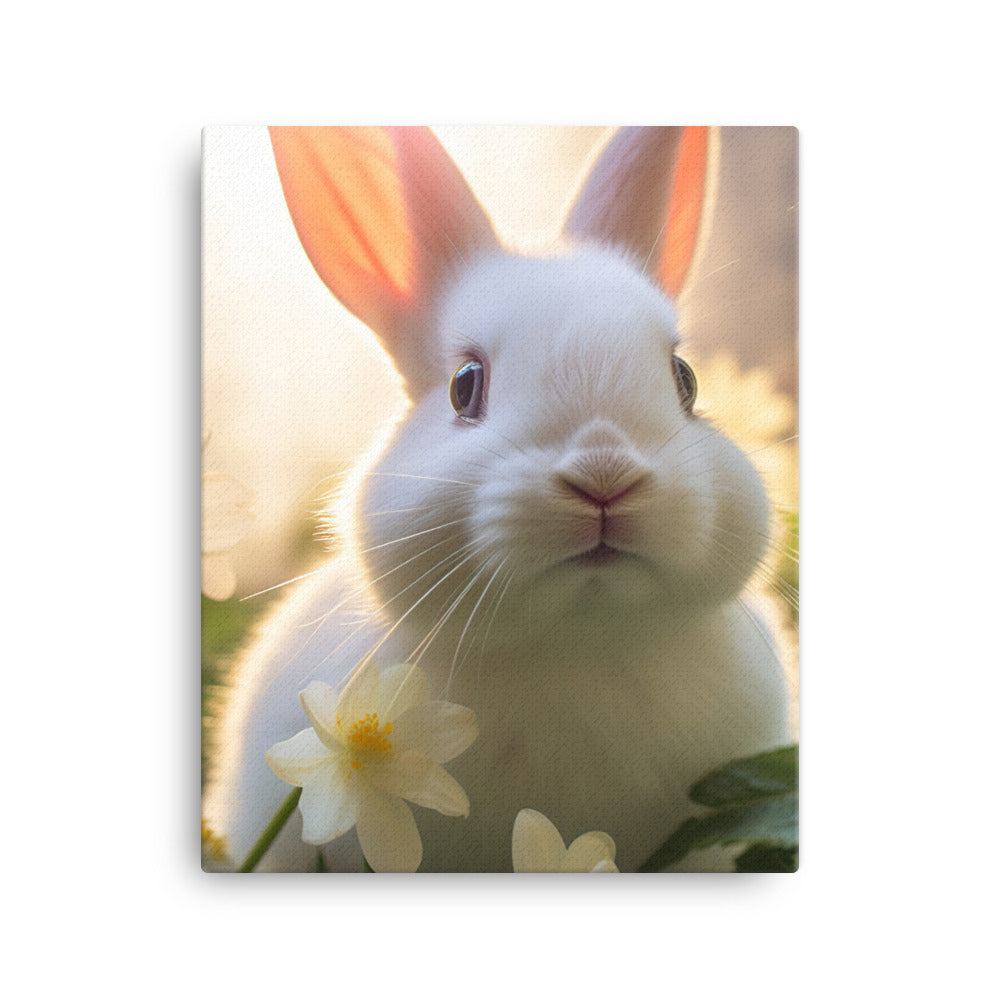 Florida White Bunny Canvas - PosterfyAI.com