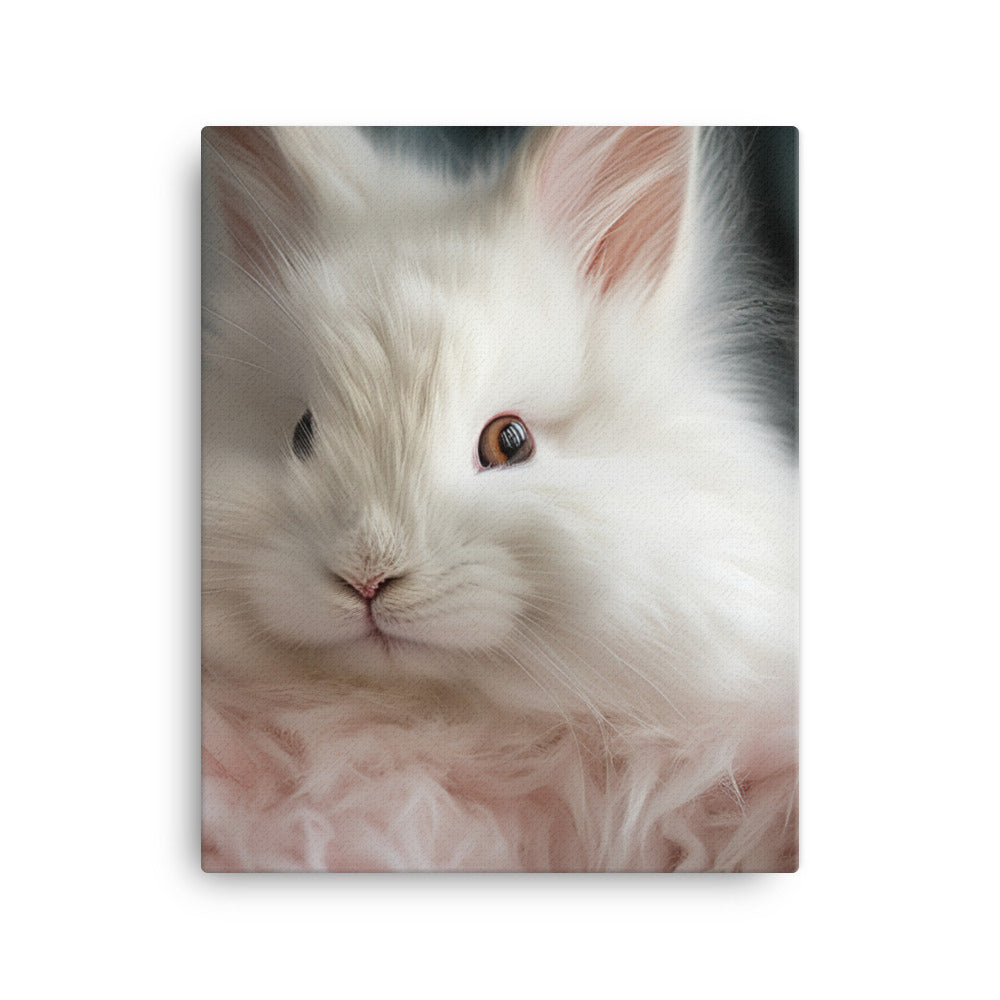 Adorable French Angora Bunny Canvas - PosterfyAI.com