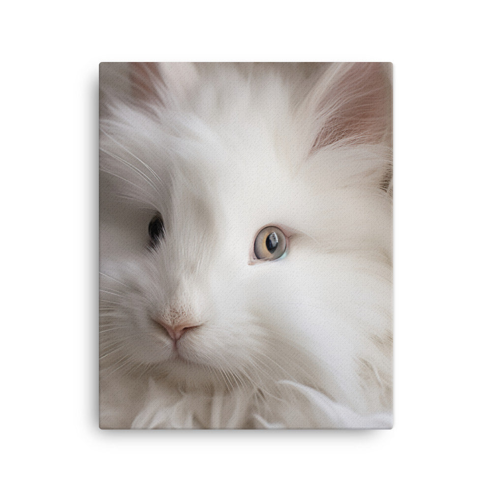 Adorable French Angora Bunny Canvas - PosterfyAI.com