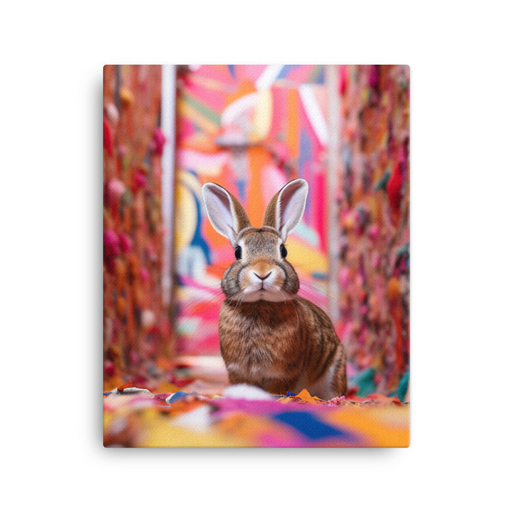 Playful English Spot Bunny Canvas - PosterfyAI.com