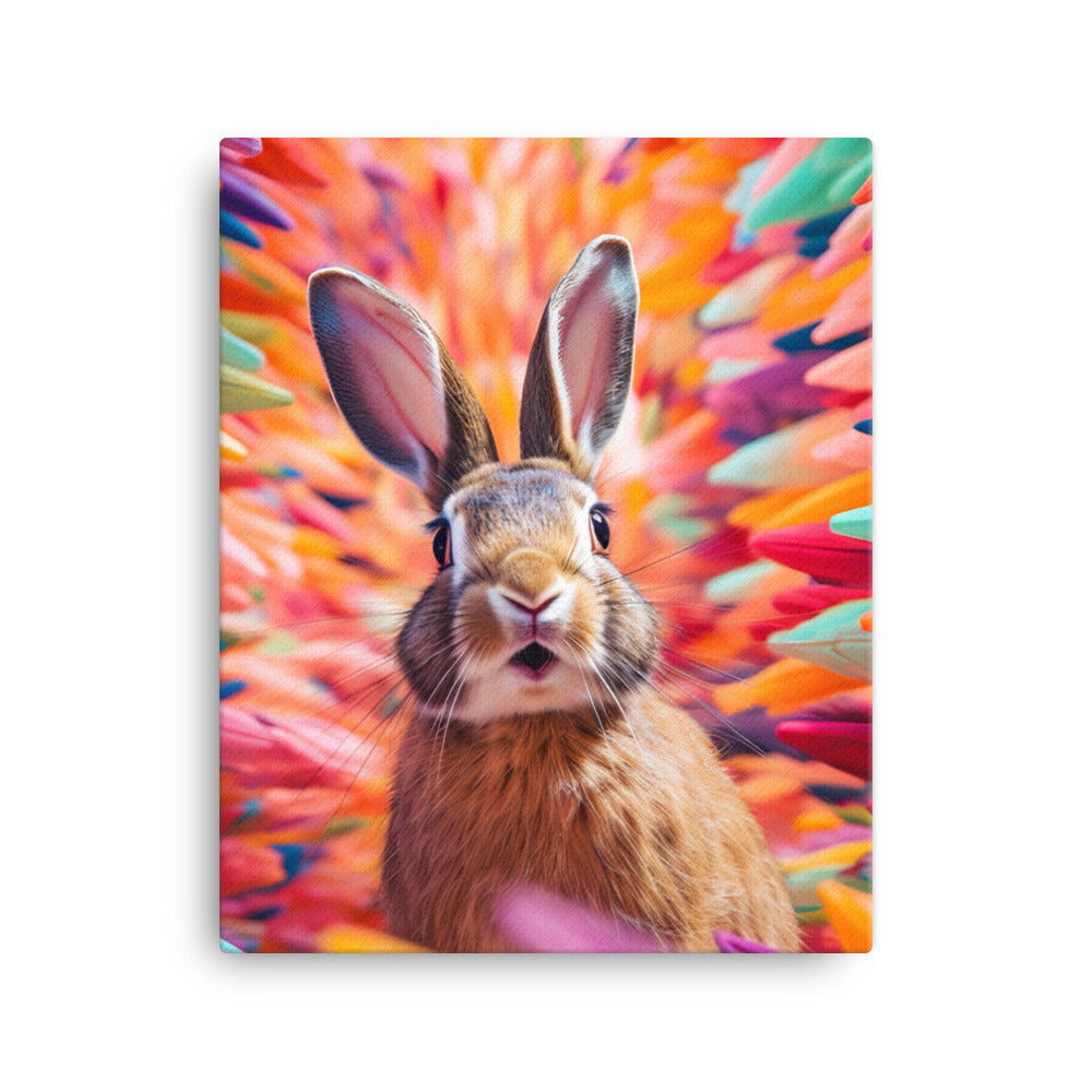 Playful English Spot Bunny Canvas - PosterfyAI.com