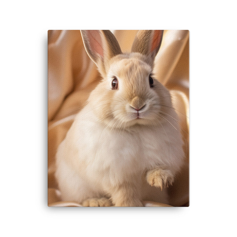 Mini Satin Bunnys Luxurious Presence Canvas - PosterfyAI.com