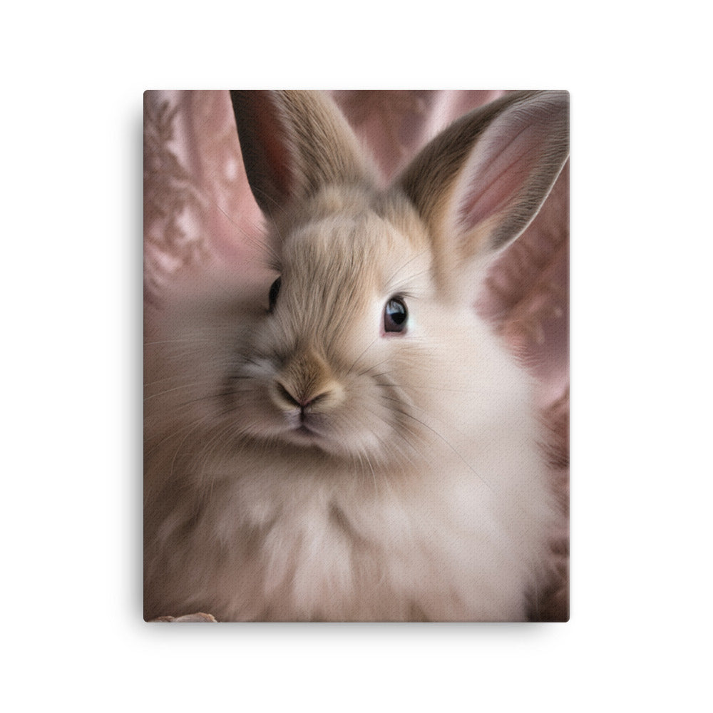 Mini Satin Bunnys Luxurious Presence Canvas - PosterfyAI.com