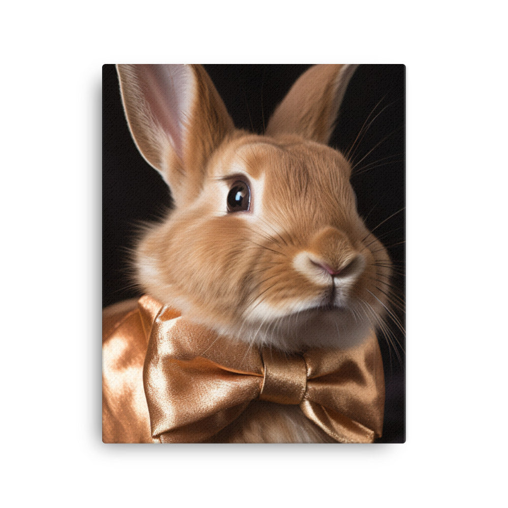 Mini Satin Bunnys Luxurious Presence Canvas - PosterfyAI.com