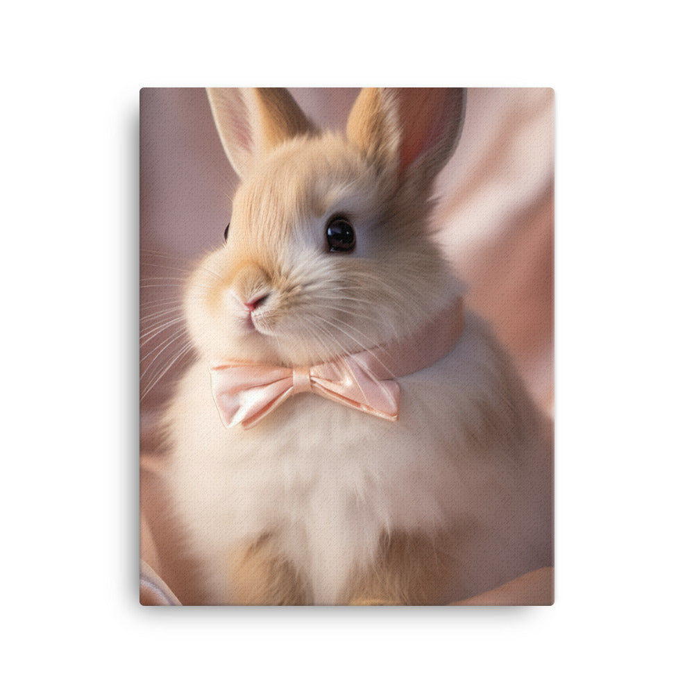 Mini Satin Bunnys Luxurious Presence Canvas - PosterfyAI.com