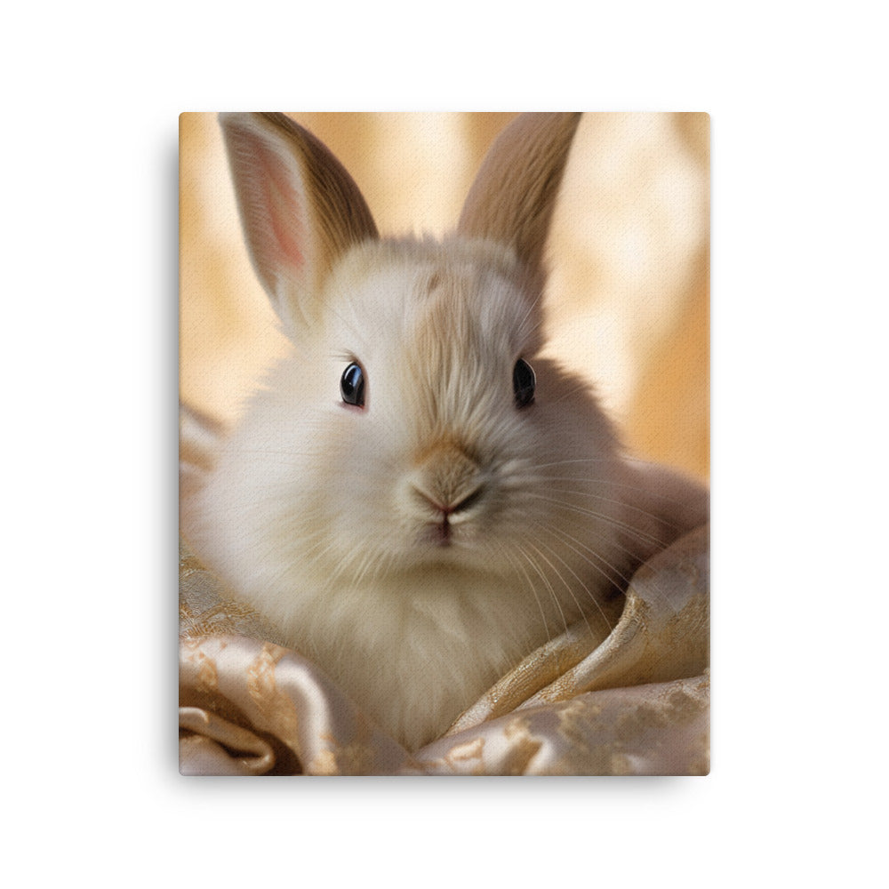Mini Satin Bunnys Luxurious Presence Canvas - PosterfyAI.com