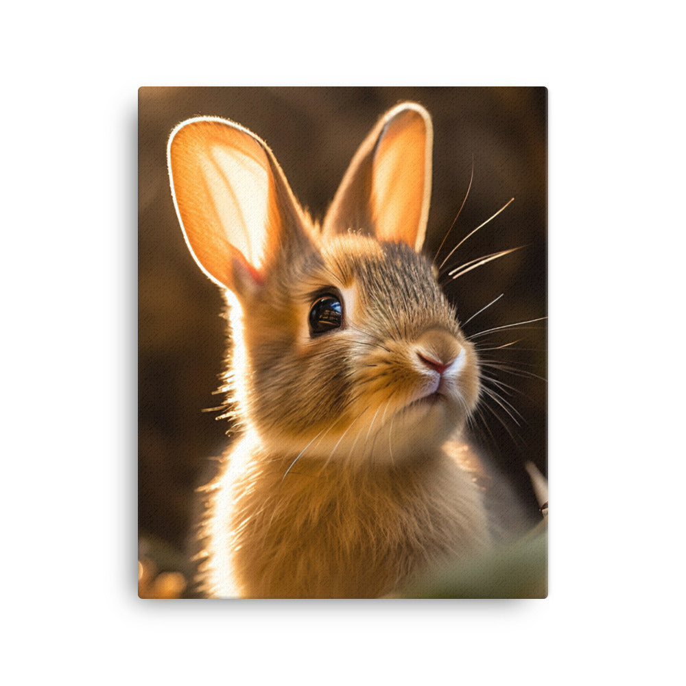 Mini Satin Bunnys Enchanting Inquisitiveness Canvas - PosterfyAI.com
