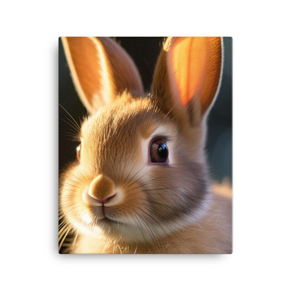 Mini Satin Bunnys Enchanting Inquisitiveness Canvas - PosterfyAI.com