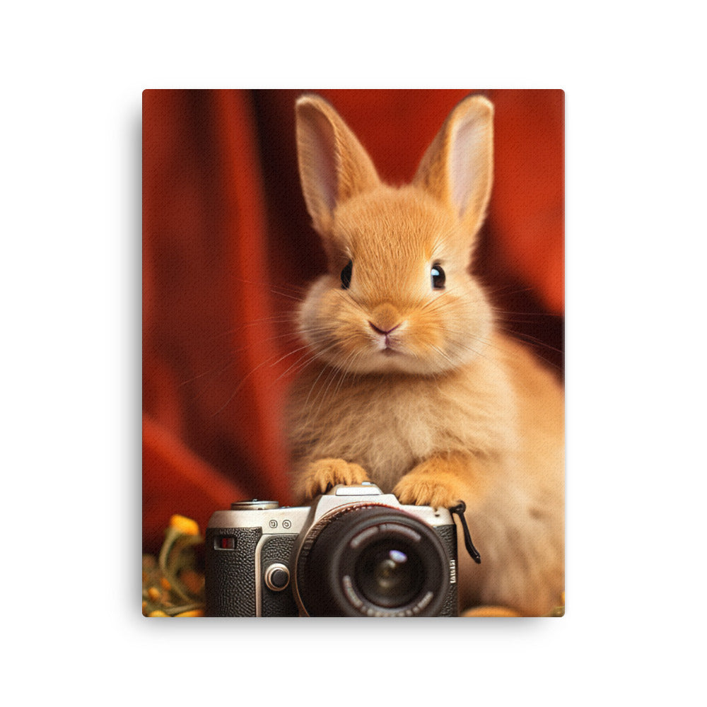 Mini Satin Bunnys Enchanting Inquisitiveness Canvas - PosterfyAI.com