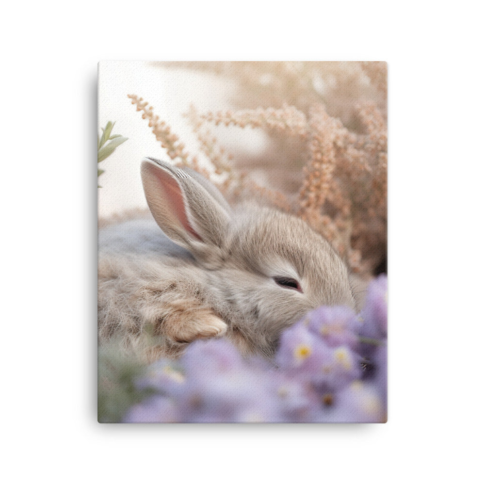 Mini Satin Bunny in Tranquil Bliss Canvas - PosterfyAI.com