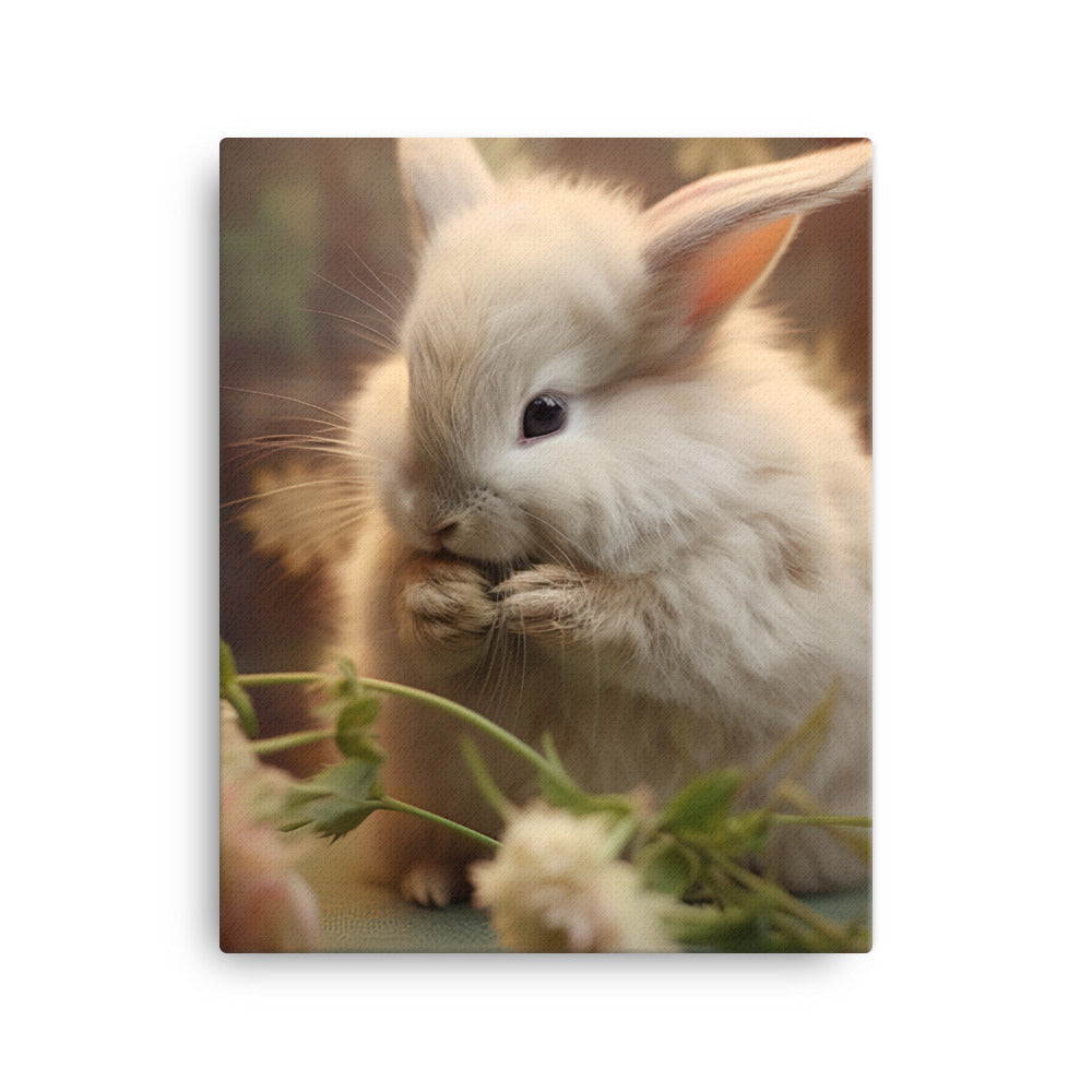Mini Satin Bunny in Tranquil Bliss Canvas - PosterfyAI.com
