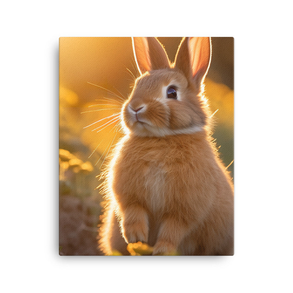 Adorable Tan Bunny Canvas - PosterfyAI.com