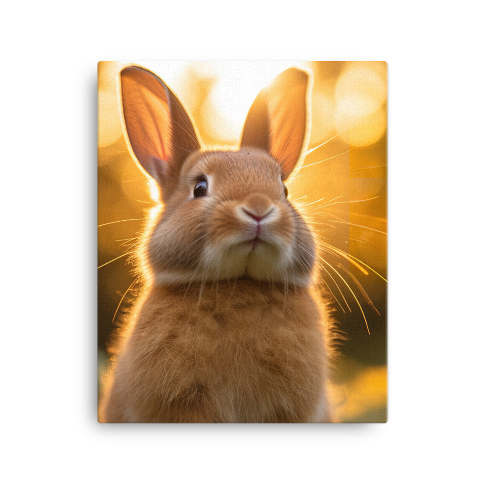 Adorable Tan Bunny Canvas - PosterfyAI.com