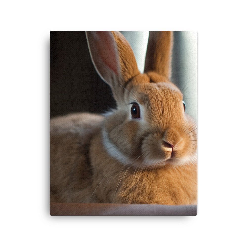 Rhinelander Bunny in a Cozy Setting Canvas - PosterfyAI.com