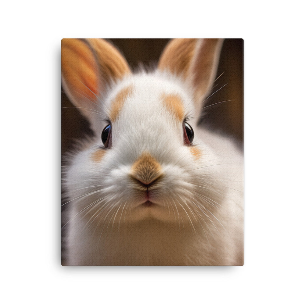 Charming Dwarf Hotot Bunny Canvas - PosterfyAI.com