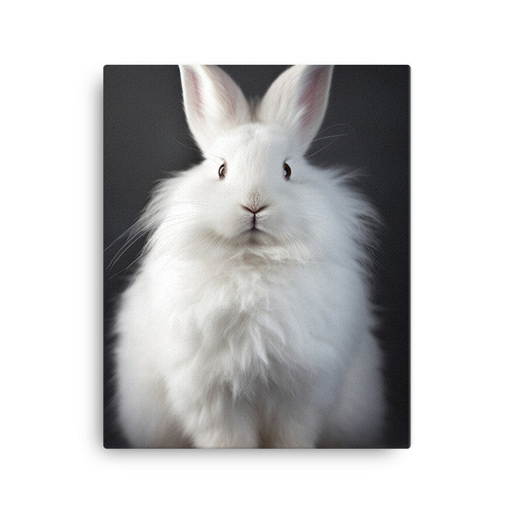 Satin Angora Bunny in a Cozy Setting Canvas - PosterfyAI.com