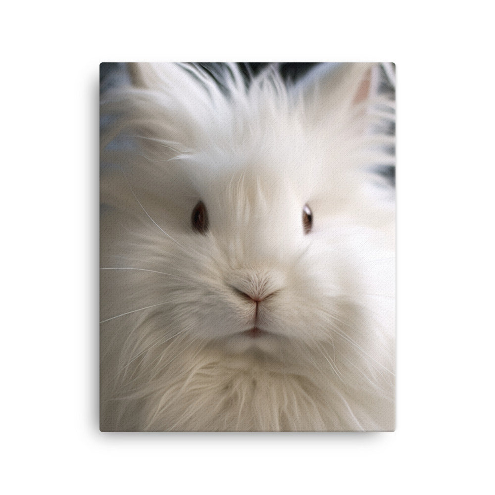 Charming Satin Angora Bunny Canvas - PosterfyAI.com