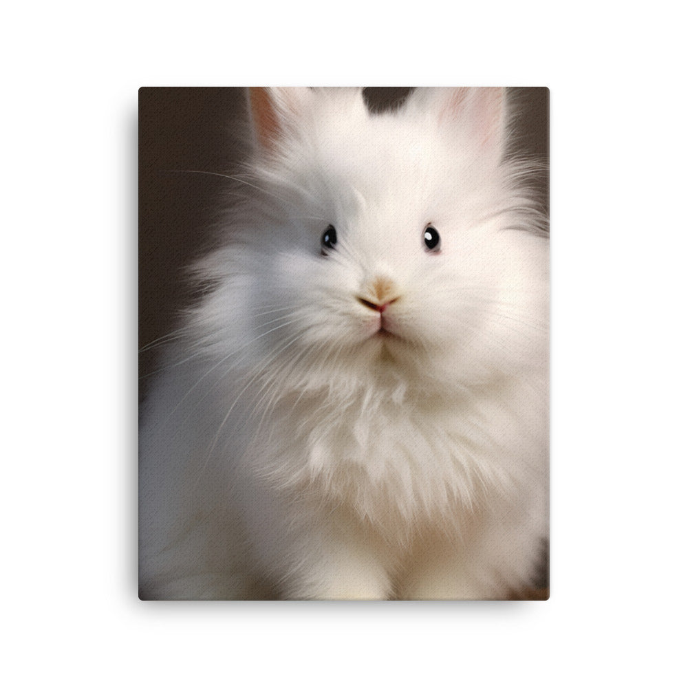 Adorable Satin Angora Bunny Canvas - PosterfyAI.com