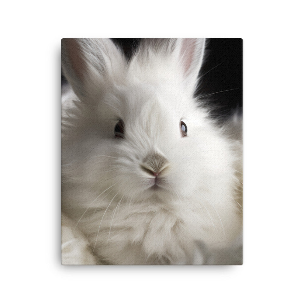 Adorable Satin Angora Bunny Canvas - PosterfyAI.com