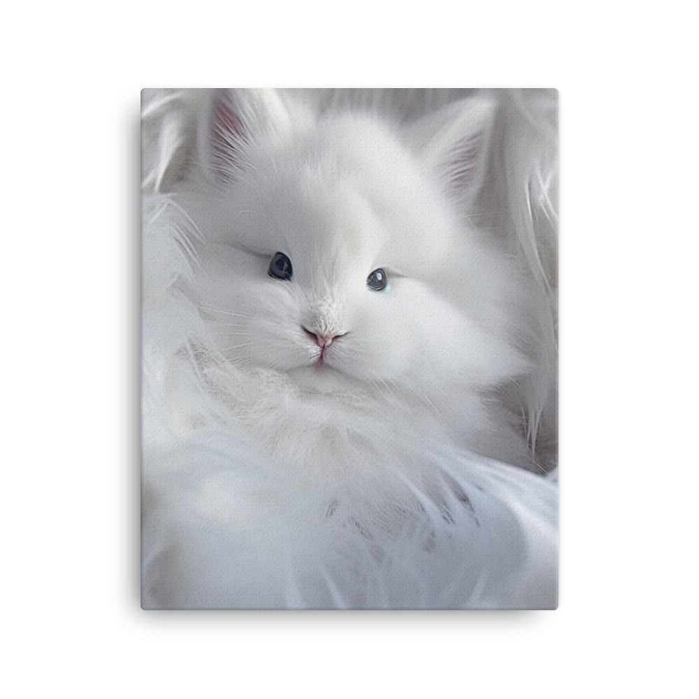 Adorable Satin Angora Bunny Canvas - PosterfyAI.com