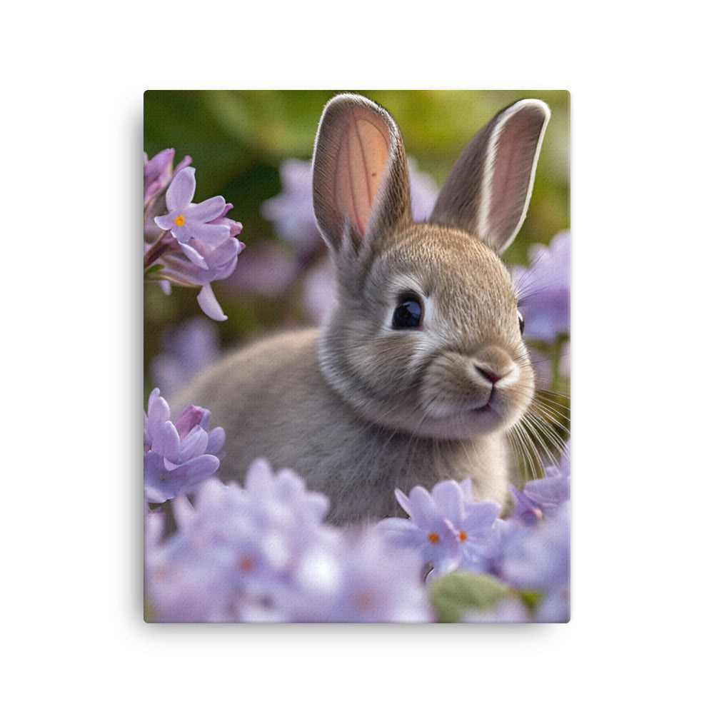 Lilac Bunny Canvas - PosterfyAI.com