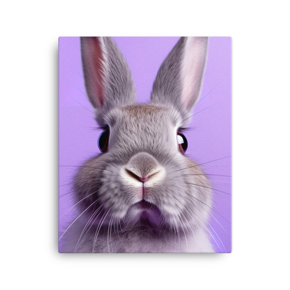 Lilac Bunny Canvas - PosterfyAI.com