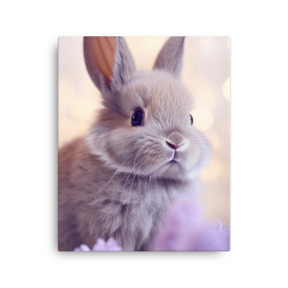 Adorable Lilac Bunny Canvas - PosterfyAI.com