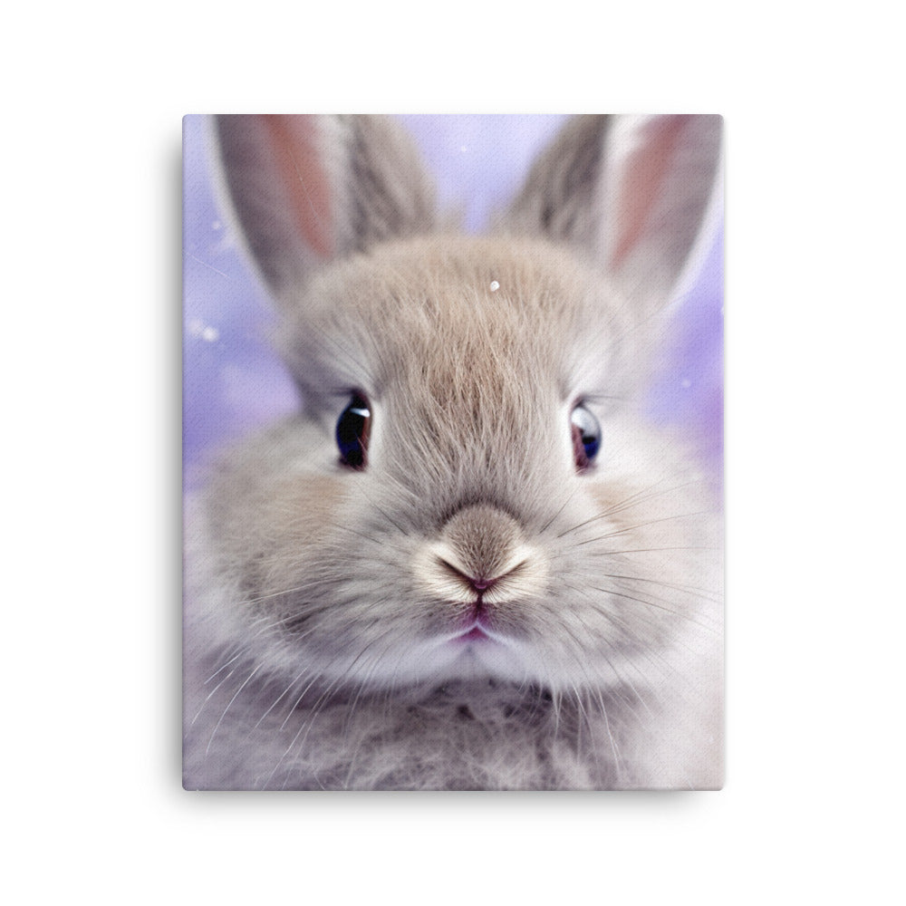 Adorable Lilac Bunny Canvas - PosterfyAI.com